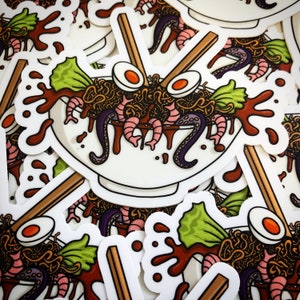 Ramen Sticker, Ramen Monster, Japanese Sticker, Gift Sticker, Japanese Food Sticker, Japanese Art, Ramen Gift, Ramen Monster Art