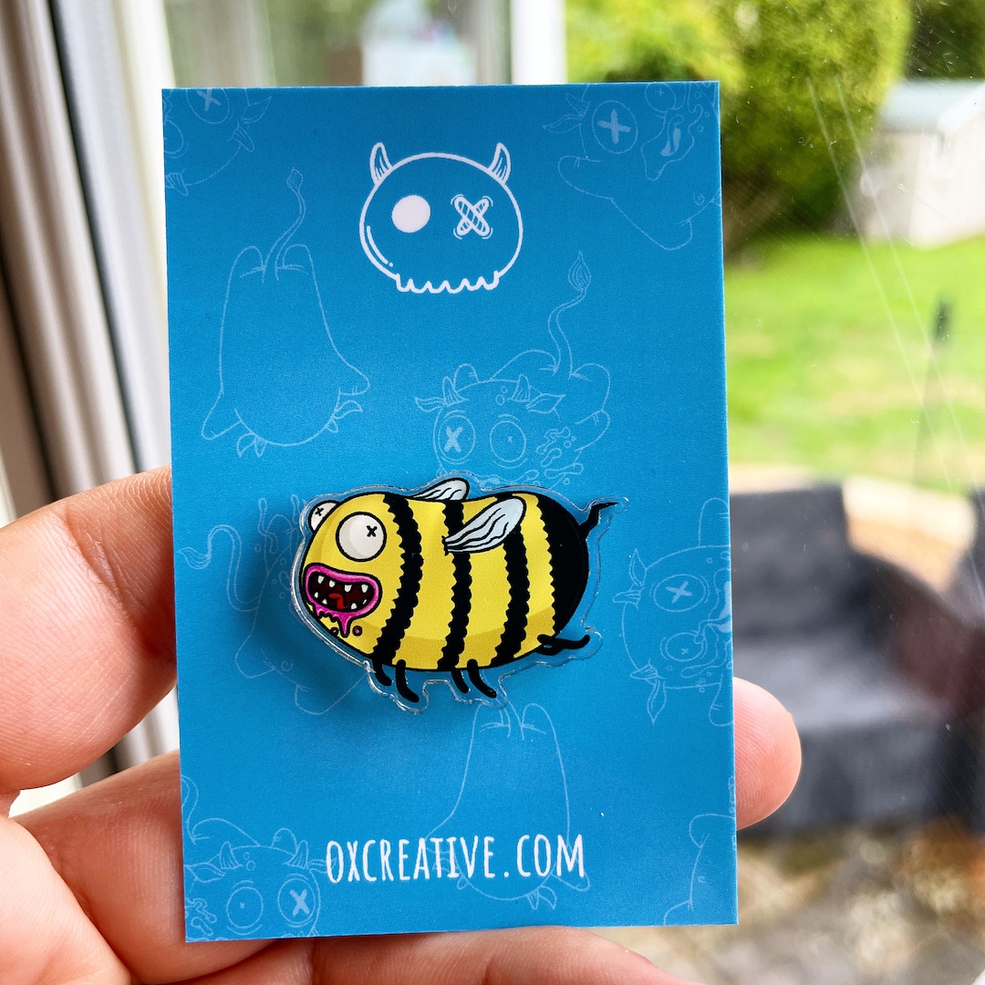Bee Acrylic Pin Badge, Party Favor - Etsy
