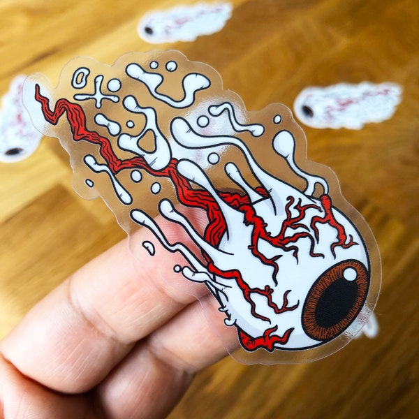 Melting Eyeball Sticker - Transparent and Weatherproof