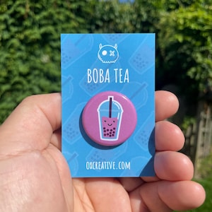 Pin de té Boba: chapa de 32 mm