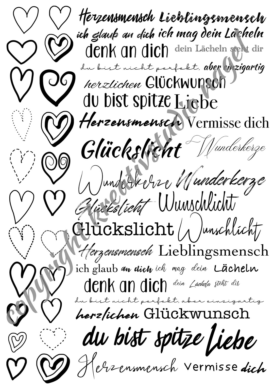 PDF PNG Als Vorlage Für Deine Kreativen Projekte Herzen Etsy