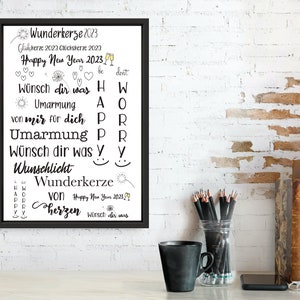 Aufkleber für Kerzen Tattoofolie Wasserschiebefolie DIY Transferfolie   -  Silvester 2023 wunderkerze #10123 -  versandfertig