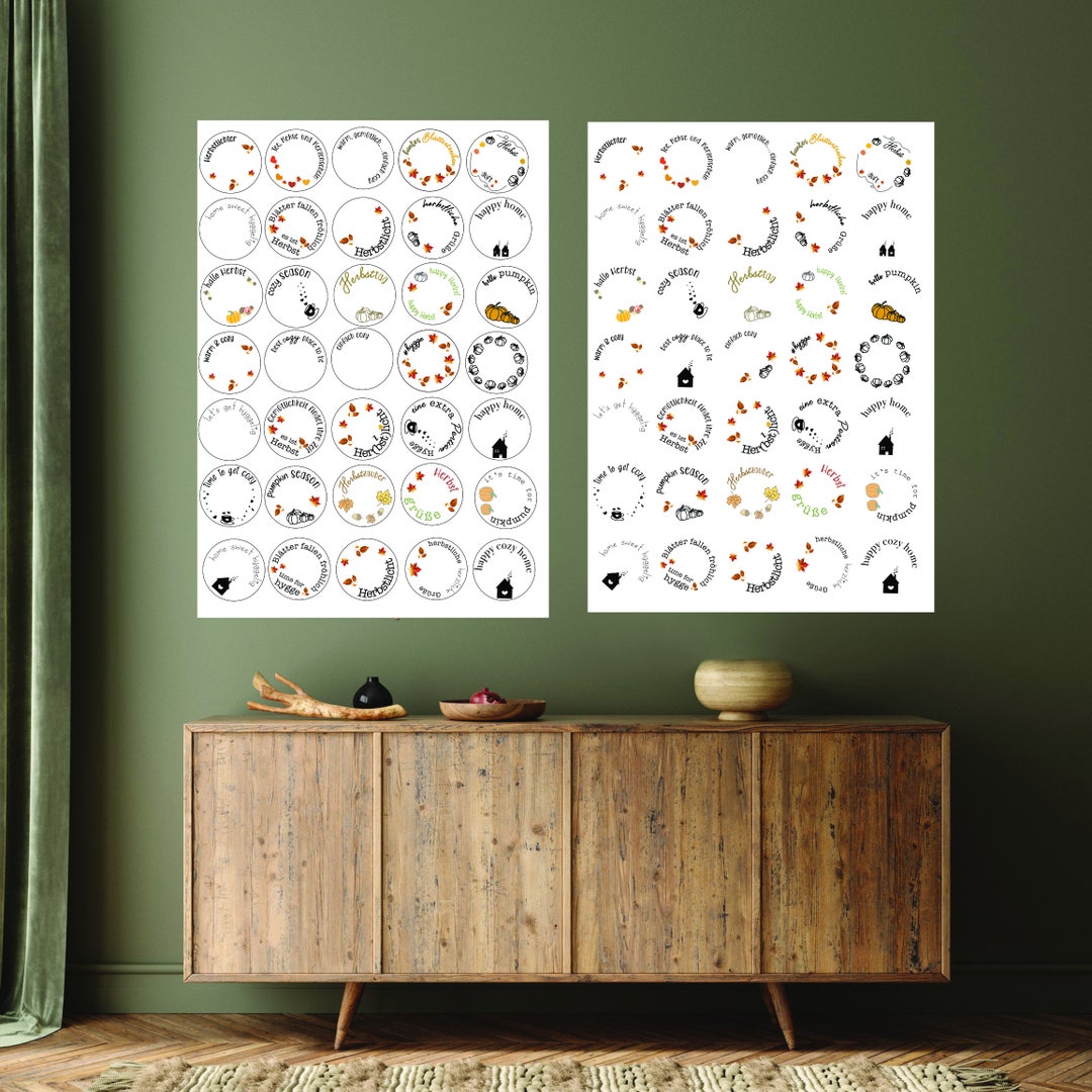JPG Pdf Print Template Easytealight Messages Autumn Secret Message or ...