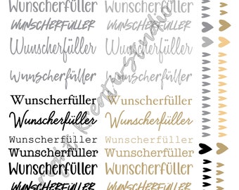 PDF JPG Kerzentattoos Kerzensticker Wunscherfüller Bundle  2023 - Begriffe Set -  Wasserschiebefolie-  sofort Download