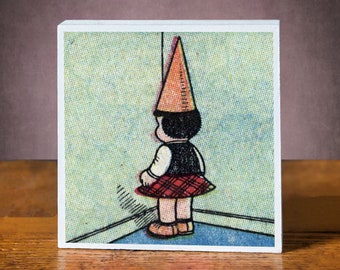 Nancy and Sluggo Comic Art Block – Retro MCM Decor