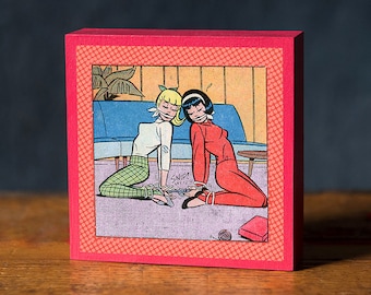 Comic Book Art-Betty and Veronica-Comic Books Vintage-MCM-Archie Comics Gifts-Lesbian Gift Fetish Art