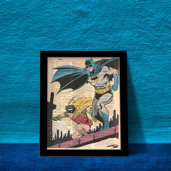 Framed Vintage Comic Book Comic Art-dc Comics-batman and - Etsy