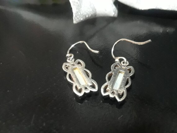 Petite Vintage Mother Of Pearl Silver Earrings an… - image 5