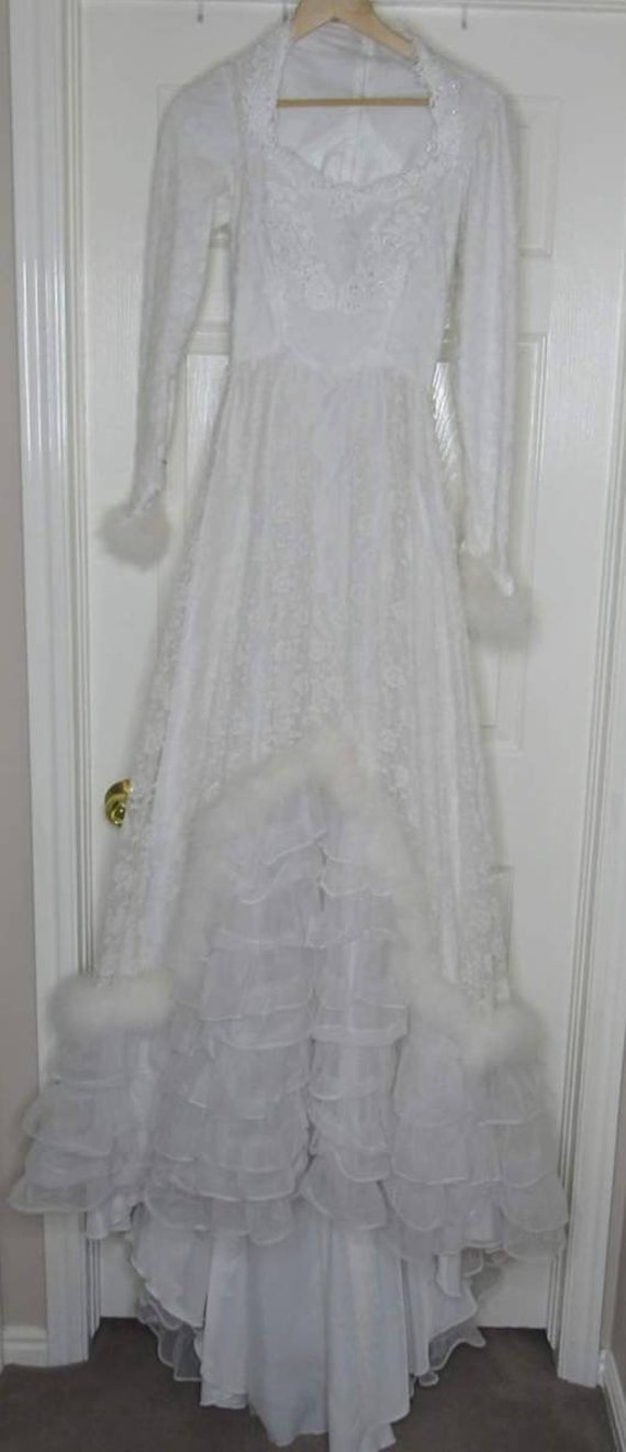 Vintage Victorian Lace & Down Wedding Dress
