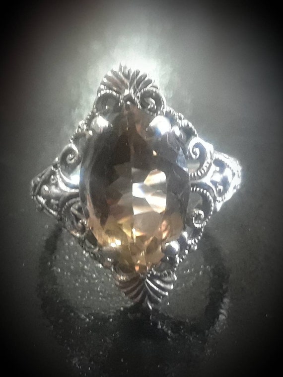 Antique Victorian 2 cttw  Smokey Quartz and Silve… - image 3