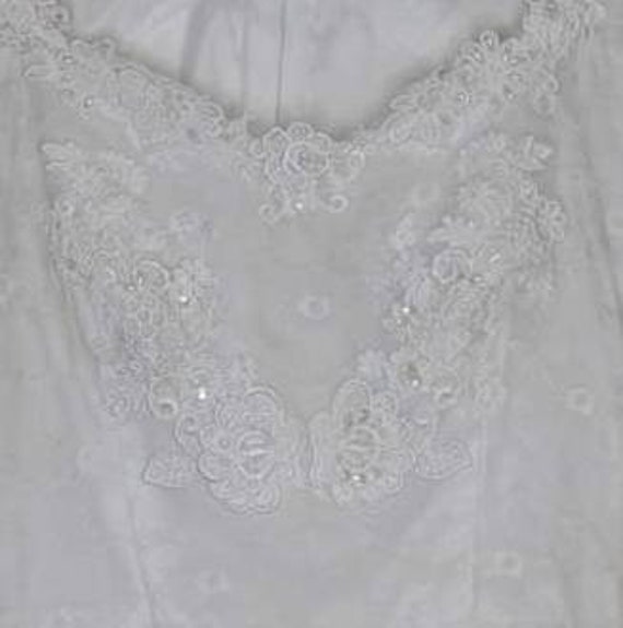 Vintage Victorian Lace & Down Wedding Dress - image 4