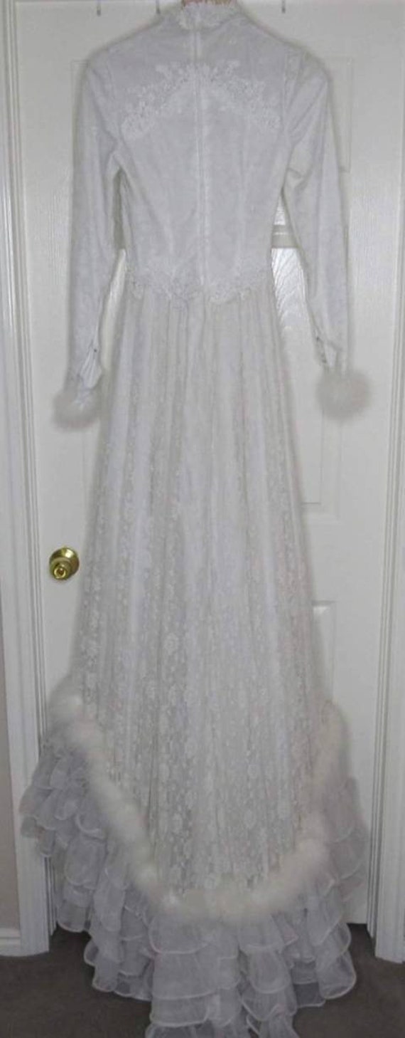 Vintage Victorian Lace & Down Wedding Dress - image 2