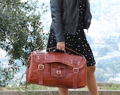 Travel bag Men and women leather mixed leather messenger bag, leather crossbody bag, leather computer bag, retro bag, leather messenger bag