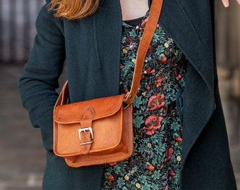 Genuine leather shoulder bag for women, Handmade crossbody bag, Brown leather shoulder bag , Vintage leather shoulder bag, SLIMI LOCK 1