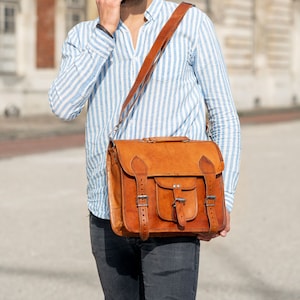 Leather Crossbody Handbag for men Vintage Style Natural Leather Bag, Shoulder Bag, Leather Crossbody Bag, Men's Leather Bag