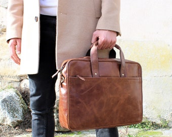 Messenger Leather Bag, Leather Satchel, Leather Messenger, Leather Briefcase, Laptop Bag Portfolio, Messenger Bag, Men's leather messenger
