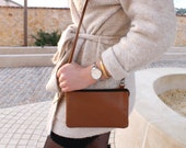 Leather belt bag banana bag leather banana leather bag in vintage style, bag worn belt leather pouch woman leather bag