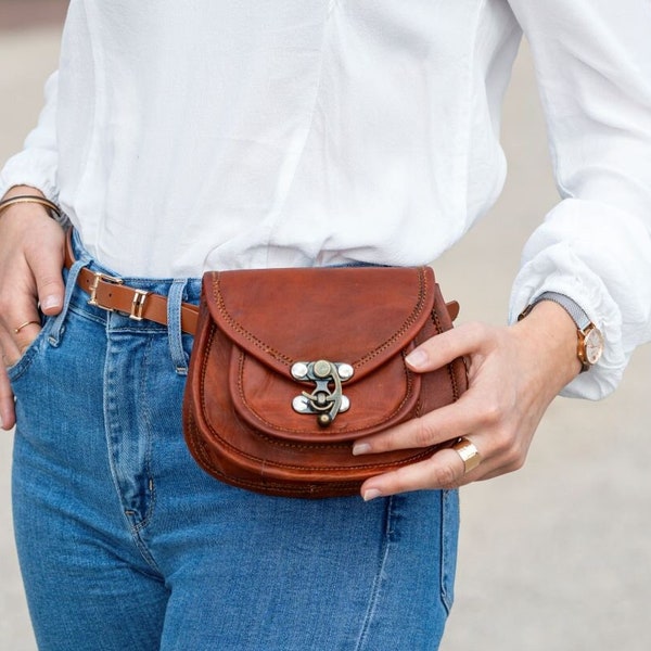 Leather Belt Bag Etsy
