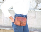 Leather belt bag banana bag leather banana leather bag in vintage style, bag worn belt leather pouch woman leather bag