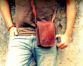 Shoulder leather bag for me,. Vintage style, brown leather bag wallet