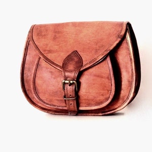 Genuine leather shoulder bag for women, Handmade crossbody bag, Leather shoulder bag brown, Vintage leather shoulder bag, Vintage 70's purse image 8