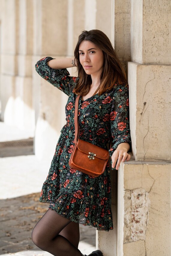 Sac main bandouli re en cuir pour femme sac en Cuir naturel au