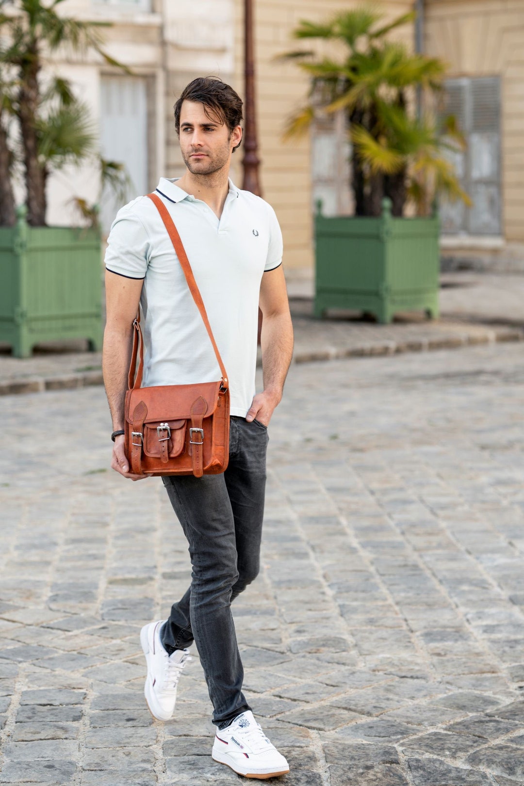 mens crossbody bag outfit