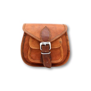 Genuine leather shoulder bag for women, Handmade crossbody bag, Leather shoulder bag brown, Vintage leather shoulder bag, Vintage 70's purse image 4