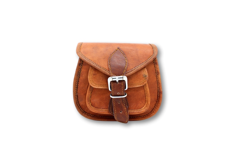Genuine leather shoulder bag for women, Handmade crossbody bag, Leather shoulder bag brown, Vintage leather shoulder bag, Vintage 70's purse image 4