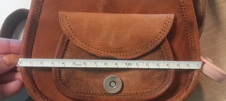 Genuine leather shoulder bag for women, Handmade crossbody bag, Leather shoulder bag brown, Vintage leather shoulder bag, Vintage 70's purse image 10