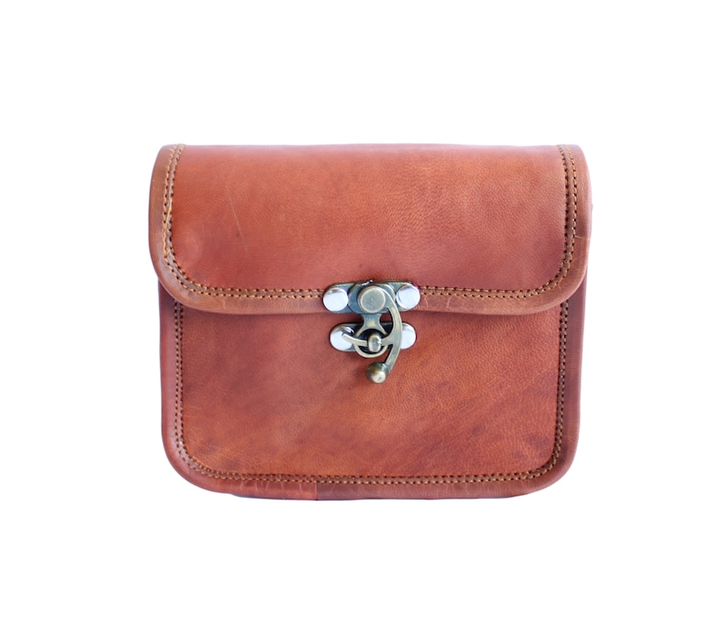 Leder-Schulterhandtasche für Damen, Naturledertasche im Vintage-Stil, Umhängetasche, Leder-Umhängetasche, SLIMI LOCK 2 Bild 4