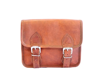 ショルダーバッグ・ポシェット MACOI Classic Simple Square Leather Shoulder Bag Brown Small Leather Satchel-style Crossbody Bag,genuine Leather