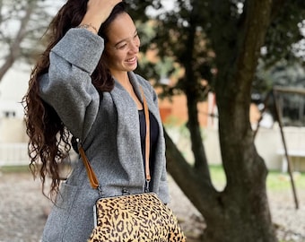 Bolso de hombro de piel auténtica, Bolso de hombro de piel estilo vintage, Bolso de boda, Bolso de maquillaje de piel, PATCHI