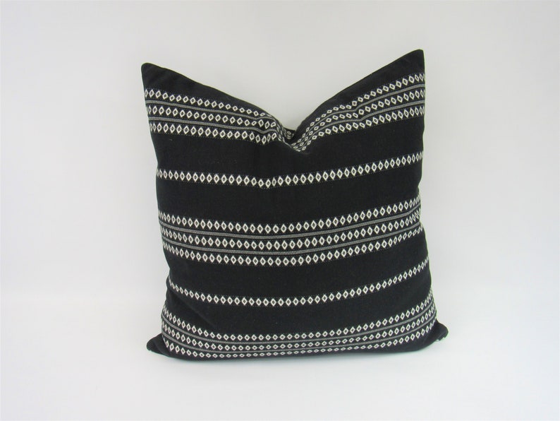 Black throw pillow 20x20 22x22 Black and White Striped Pillow Cases
