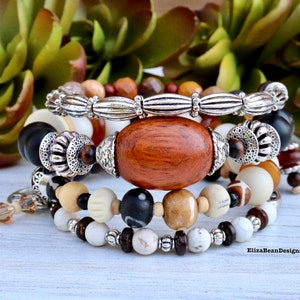 Vintage Bead Bracelet, Memory Wire Bracelet, Stacked Bracelet, Diffuser Bracelet, Layered Bracelet, One of a kind Bracelet,  Unique Bracelet
