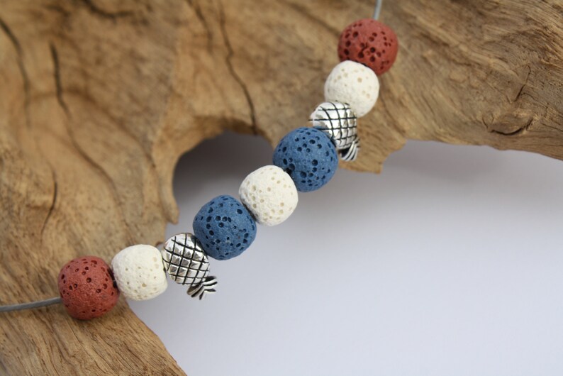 Jewelry necklace necklace tire Reif Collier silver lava pineapple blue white brown