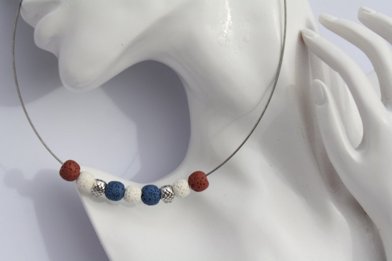 Jewelry necklace necklace tire Reif Collier silver lava pineapple blue white brown
