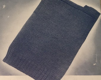 Vintage Knitting Pattern Vest, High Neck Pullover 1950s Military
