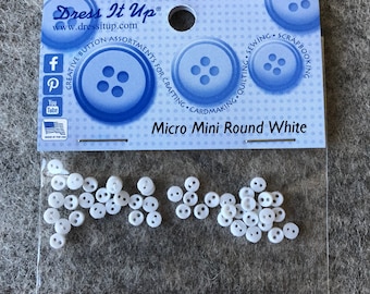 Dress it up - Buttons Micro Mini Round White