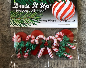 Dress it up - Buttons Candy Striped Christmas
