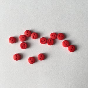 Doll buttons, micro buttons, children&#39;s buttons red dill buttons
