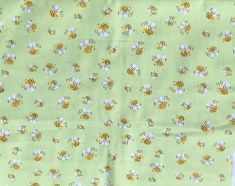 Patchwork fabric children's fabric "Sweet Bees" bees on green World of Susybee