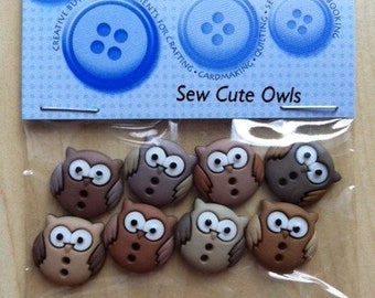 Dress it up - Knöpfe Sew Cute Owls Eulen