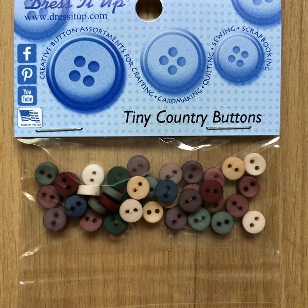 Dress it up - Knöpfe „Tiny Country Buttons“ 6 mm, Kunststoffknöpfe, Jesse James