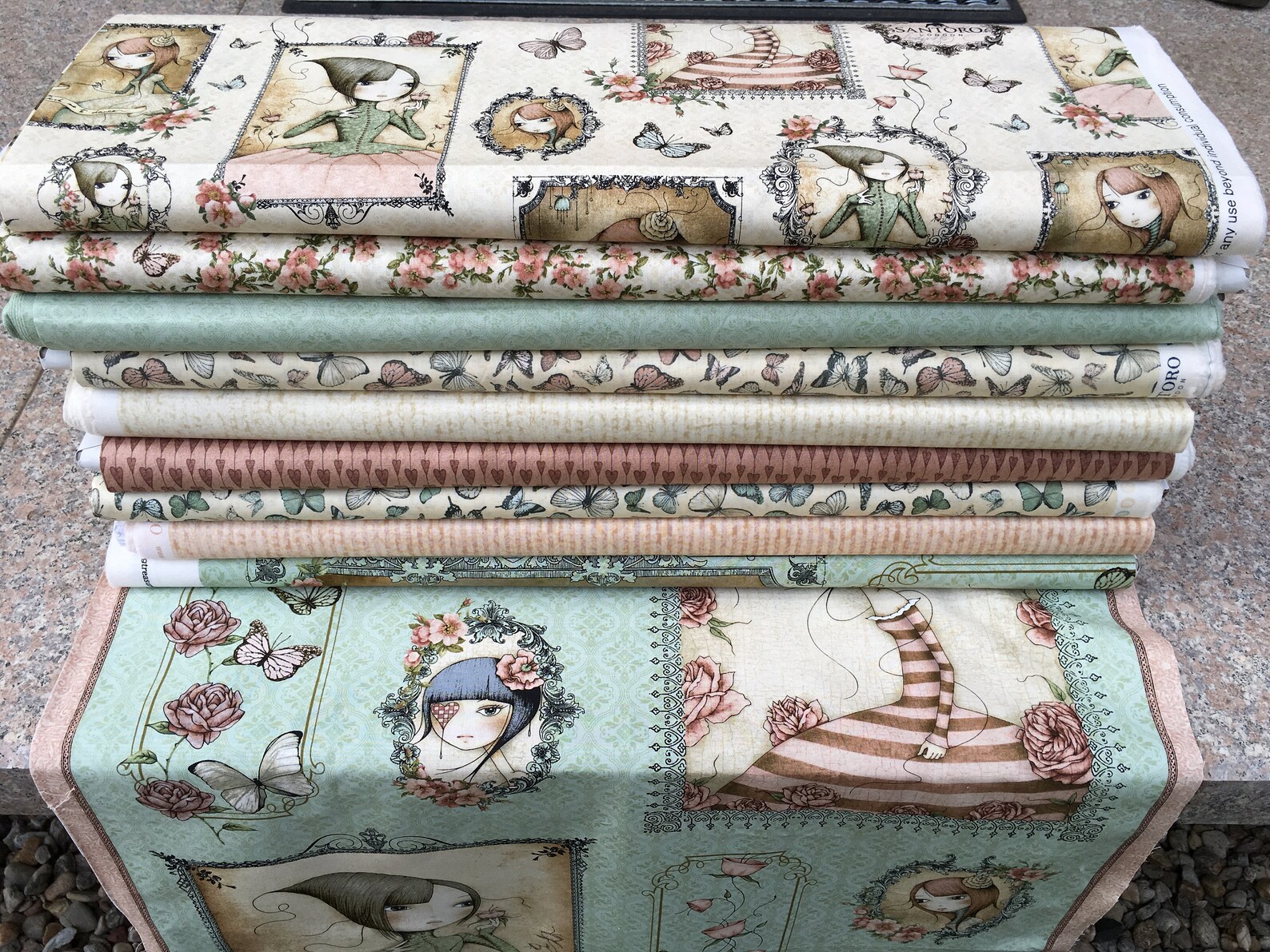 Fabric mirabelle Santoro London Stripe Rosé Etsy