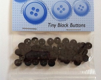 Dress it up - buttons “Tiny Black Buttons” 6 mm