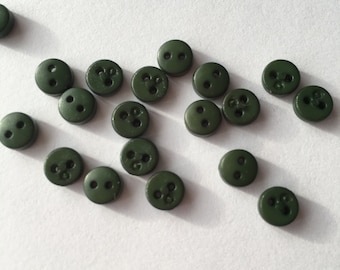 Puppenknöpfe, Micro Knöpfe, Kinderknöpfe grün dill Buttons
