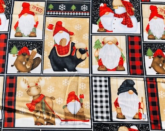 Patchworkstoff Timber Gnomies Rapport Baumwollstoff Winter Gnome "Gnomes Patchwork“