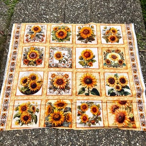 Patchwork-tygpanel "Sunflower Serenade" Solrosbildslappar från Quilting Treasures