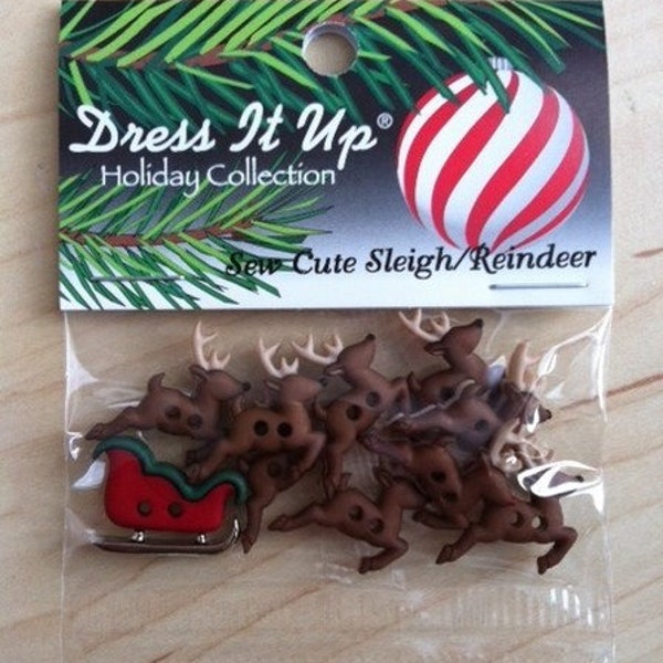 Dress it up - Knöpfe Sew cute Sleigh/ Reindeer